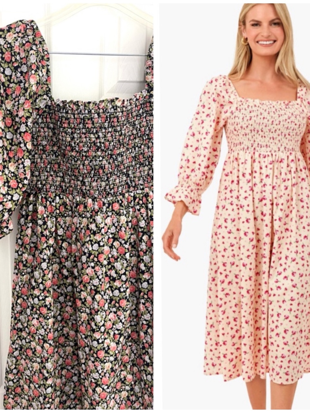 Tuckernuck Hyacinth House Square Neck Smocked Midi Dress